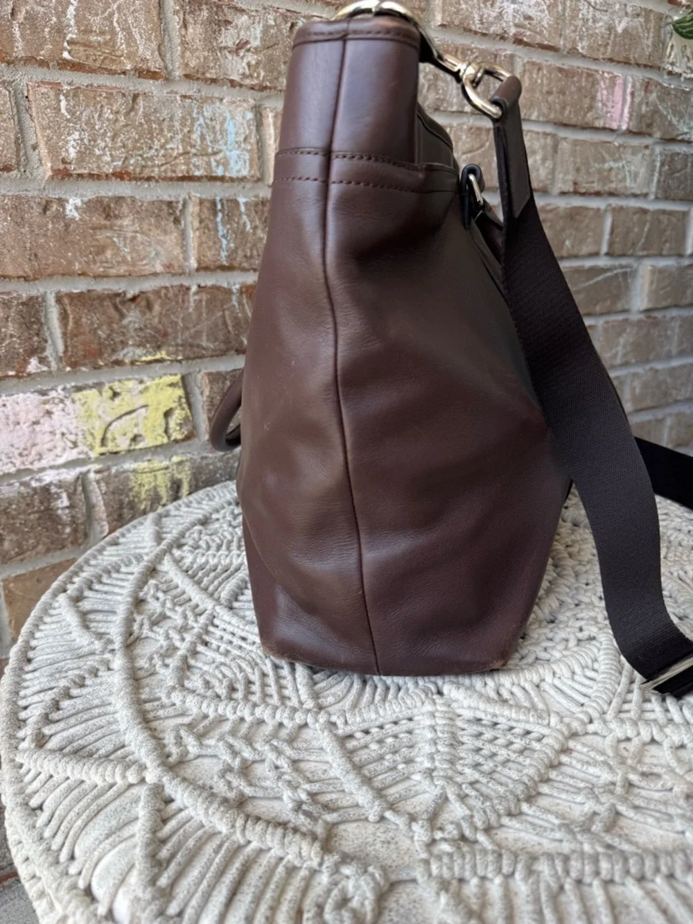 Coach Lexington F70916 Brown Leather Briefcase Carry-all messenger Shoulder bag